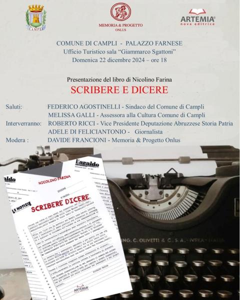 Presentazione del libro: "SCRIBERE  E DICERE"